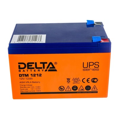 Батарея 12V/12Ah Delta DTM 1212 (12V 12Ah, клеммы F2)