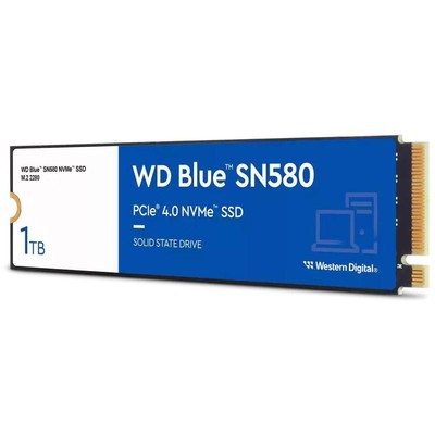 Жесткий диск SSDM.2 1TB WD Blue SN580  PCIe 4.0 x4 R4150/W4150 Mb/s WDS100T3B0E 600 TBW