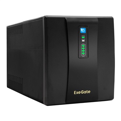 ИБП Exegate  UNB-1200.LED.AVR.EURO.RJ.USB <1200VA/750W,LED, AVR,4 евро, RJ45/11,USB,Black> EP285490RUS