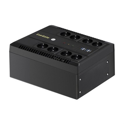 ИБП Exegate NEO NNB-600.LED.AVR.8SH.CH <600VA/360W, LED, AVR, 8*Schuko, 4*USB-порта для зарядки,,Black EX293853RUS