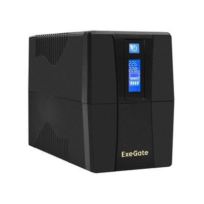 ИБП Exegate  ULB-650.LCD.AVR.2SH <650VA/360W, LCD, AVR, 2*Schuko, Black EP285568RUS