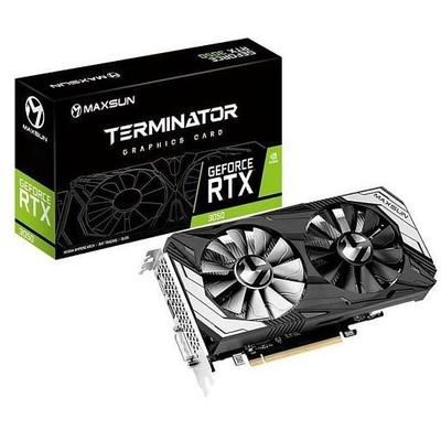 Видеокарта MAXSUN MS-RTX3050 Terminator 6G T0 6GB 2*9CM Fan GDDR6 1042(1470)/14000MHz  1*HDMI, 1DP, 1DVI