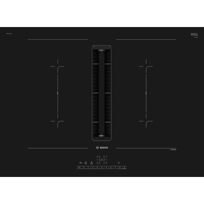 Поверхность индукционная с вытяжкой Bosch PVQ711F15E (Serie6 / черный / стеклокерамика /AutoOn/ CombiZone /PowerBoost /4 конфорки/ без рамки /7,4 кВт)