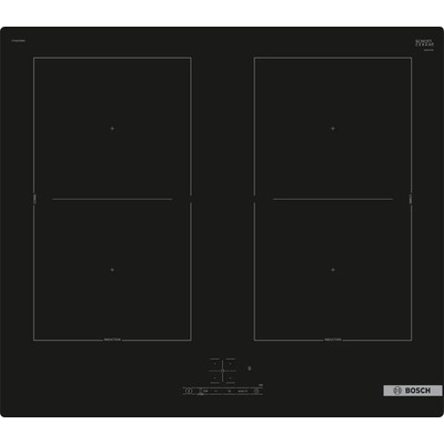 Поверхность индукционная Bosch PVQ61RBB5E (Serie6 / Чёрная стеклокерамика / 4 конфорки / QuickStart /PowerBoost /ReStart/ CombiZone /Таймер / 7,4 кВт)