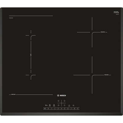 Поверхность индукционная Bosch PVS651FB5E (Serie6 / Чёрная стеклокерамика / 4 конфорки / CombiZone / PowerBoost / Таймер / 6,9 кВт)