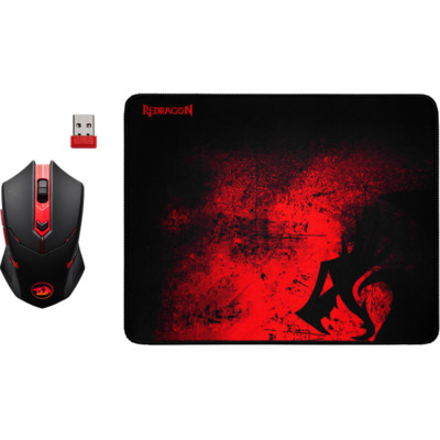 Беспроводная игровая мышь + коврик Redragon  M601WL-BA USB 2400 dpi, черный ( 78227)